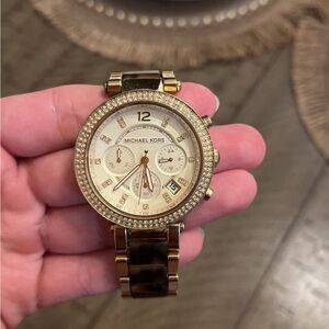 Michael Kors Gold and Black Chronograph Watch